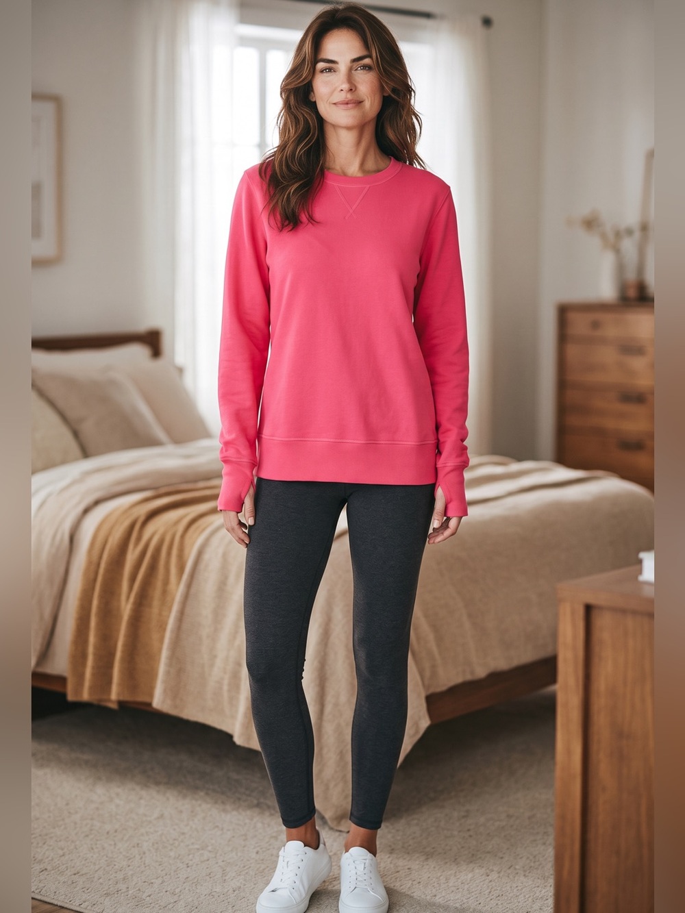 TEK Gear Ultrasoft Fleece Pullover Sweatshirt In Fantastic Pink Long Sleeve XL